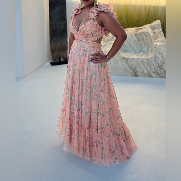 Mac Duggal A-line Back Lace Chiffon Gown - Picture 6 of 8